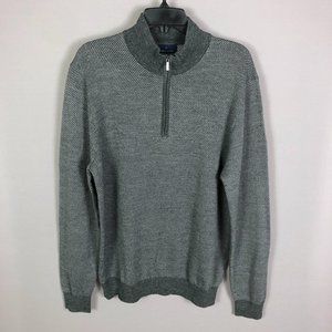 Erbario Toscano Gray Knit 1/4 Zip Long Sleeve Wool Blend Sweater Size La…